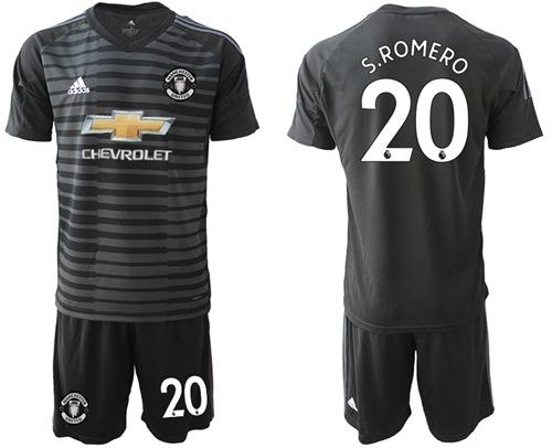 Manchester United #20 S.Romero Black Goalkeeper Soccer Club Jersey