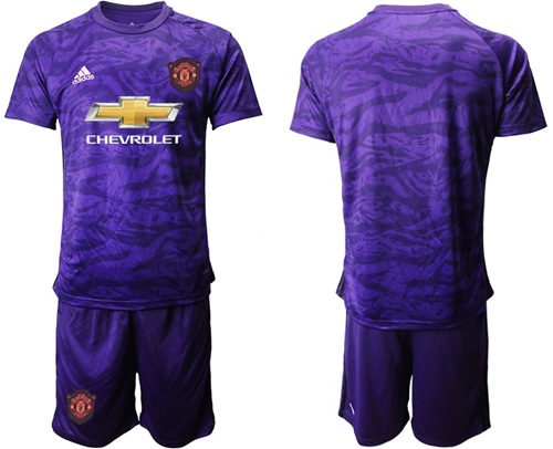 Manchester United Blank Purple Goalkeeper Soccer Club Jersey