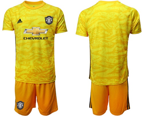 Manchester United Blank Yellow Goalkeeper Soccer Club Jersey