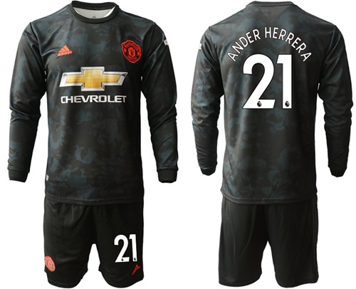 Manchester United #21 Ander Herrera Third Long Sleeves Soccer Club Jersey