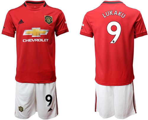 Manchester United #9 Lukaku Red Home Soccer Club Jersey