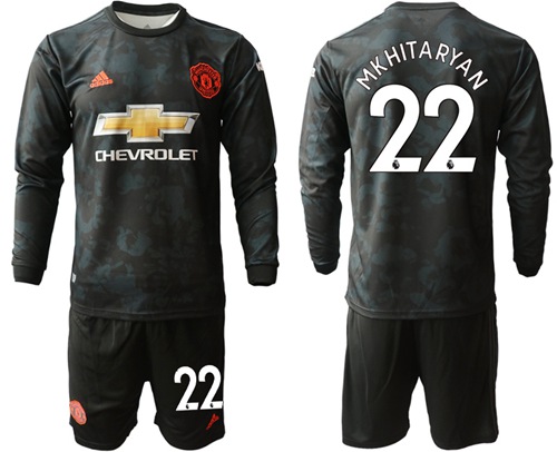 Manchester United #22 Mkhitaryan Third Long Sleeves Soccer Club Jersey