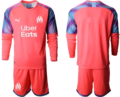 Marseille Blank Pink Goalkeeper Long Sleeves Soccer Club Jersey