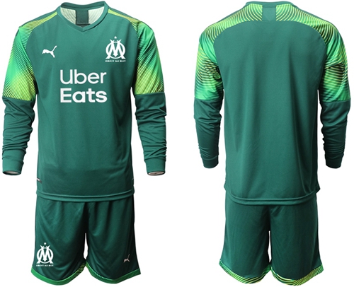 Marseille Blank Army Green Goalkeeper Long Sleeves Soccer Club Jersey