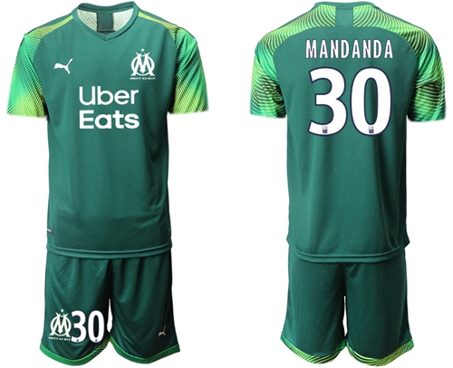 Marseille #30 Mandanda Army Green Goalkeeper Soccer Club Jersey