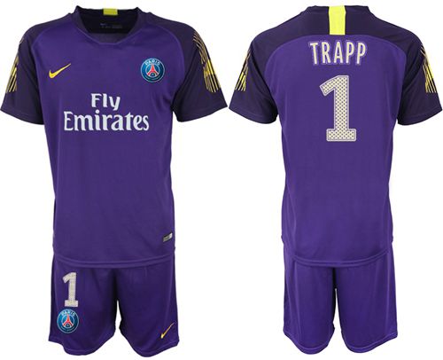Paris Saint-Germain #1 Trapp Purple Goalkeeper Soccer Club Jersey