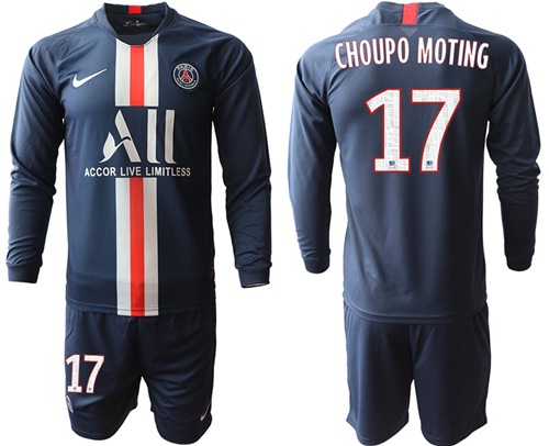 Paris Saint-Germain #17 Choupo Moting Home Long Sleeves Soccer Club Jersey