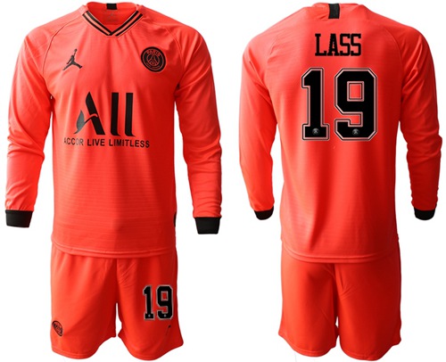 Paris Saint-Germain #19 Lass Red Jordan Long Sleeves Soccer Club Jersey