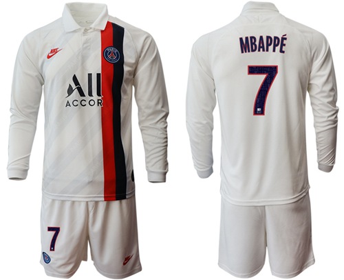 Paris Saint-Germain #7 Mbappe Away Long Sleeves Soccer Club Jersey