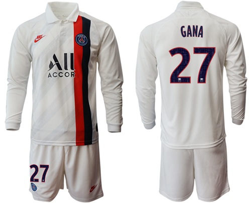 Paris Saint-Germain #27 Gana Away Long Sleeves Soccer Club Jersey