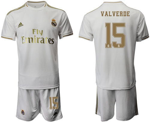 Real Madrid #15 Valverde White Home Soccer Club Jersey