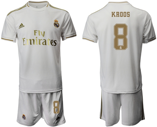Real Madrid #8 Kroos White Home Soccer Club Jersey