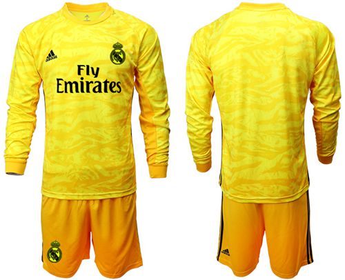 Real Madrid Blank Yellow Goalkeeper Long Sleeves Soccer Club Jersey