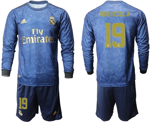 Real Madrid #19 Odriozola Away Long Sleeves Soccer Club Jersey
