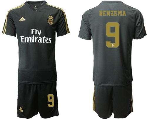 Real Madrid #9 Benzema Black Training Soccer Club Jersey