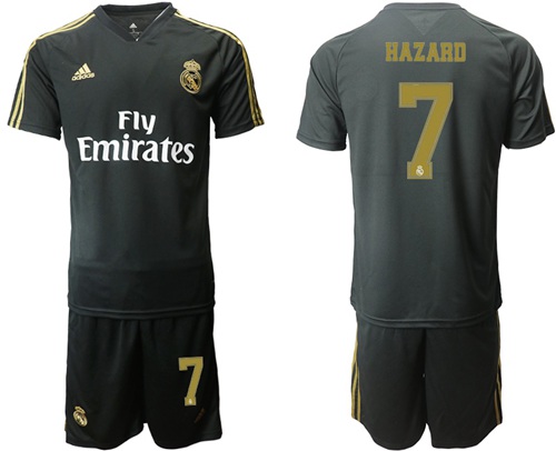 Real Madrid #7 Hazard Black Training Soccer Club Jersey