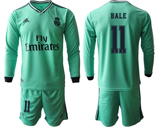 Real Madrid #11 Bale Third Long Sleeves Soccer Club Jersey