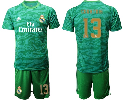 Real Madrid #13 Courtois Green Goalkeeper Soccer Club Jersey