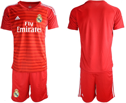 Real Madrid Blank Red Goalkeeper Soccer Club Jersey