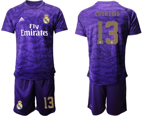 Real Madrid #13 Courtois Purple Goalkeeper Soccer Club Jersey