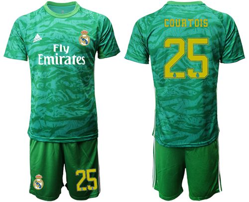 Real Madrid #25 Courtois Green Goalkeeper Soccer Club Jersey