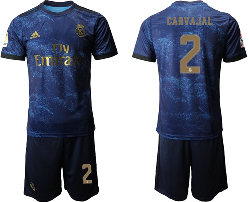 Real Madrid #2 Carvajal Dark Blue Soccer Club Jersey