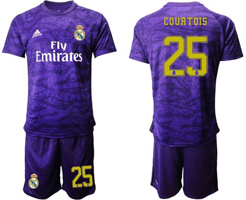 Real Madrid #25 Courtois Purple Goalkeeper Soccer Club Jersey