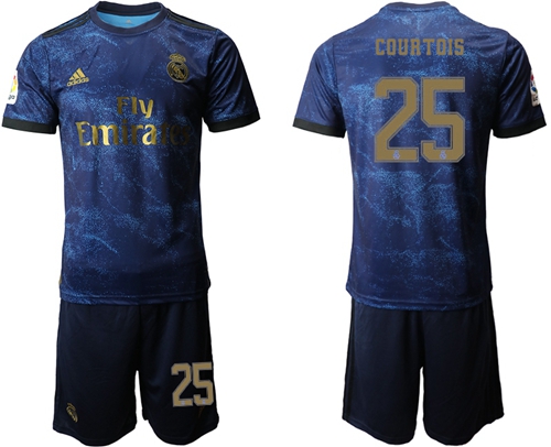 Real Madrid #25 Courtois Dark Blue Soccer Club Jersey