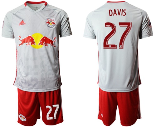 Red Bull #27 Davis White Home Soccer Club Jersey