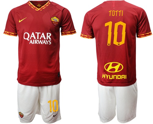 Roma #10 Totti Red Home Soccer Club Jersey