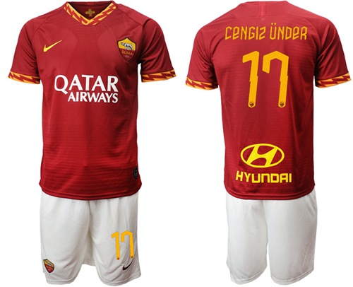 Roma #17 Cengiz Under Red Home Soccer Club Jersey