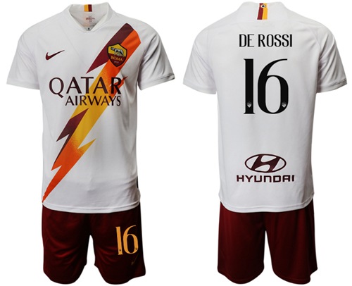 Roma #16 De Rossi Away Soccer Club Jersey