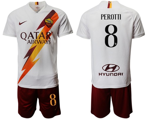 Roma #8 Perotti Away Soccer Club Jersey