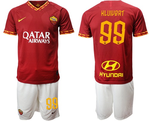 Roma #99 Kluivert Red Home Soccer Club Jersey