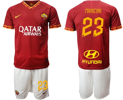 Roma #23 Mancini Red Home Soccer Club Jersey