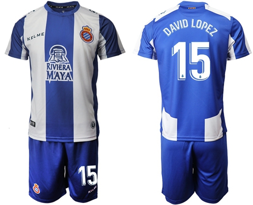 Spanish #15 David Lopez Home Soccer Club Jersey
