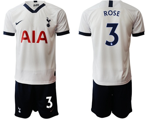 Tottenham Hotspur #3 Rose White Home Soccer Club Jersey