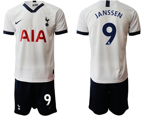 Tottenham Hotspur #9 Janssen White Home Soccer Club Jersey