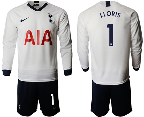 Tottenham Hotspur #1 LLORIS Home Long Sleeves Soccer Club Jersey