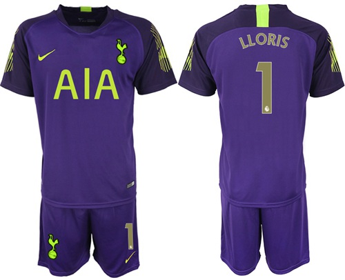 Tottenham Hotspur #1 Lloris Purple Goalkeeper Soccer Club Jersey