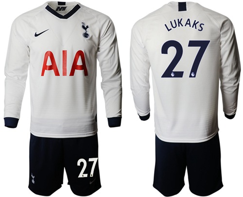 Tottenham Hotspur #27 Lukaks Home Long Sleeves Soccer Club Jersey