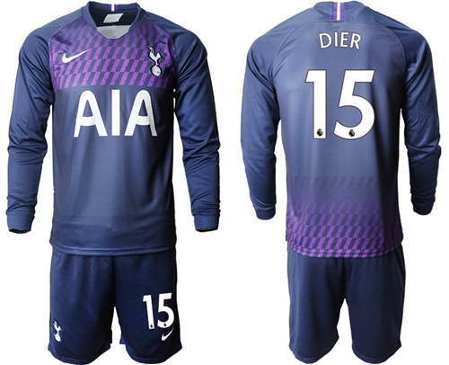 Tottenham Hotspur #15 Dier Away Long Sleeves Soccer Club Jersey