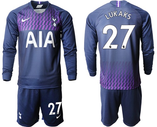 Tottenham Hotspur #27 Lukaks Away Long Sleeves Soccer Club Jersey