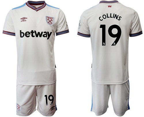 West Ham United #19 Collins Away Soccer Club Jersey