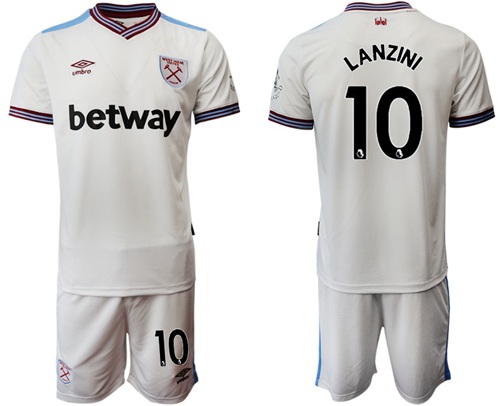 West Ham United #10 Lanzini Away Soccer Club Jersey