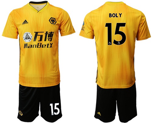 Wolves #15 Boly Home Soccer Club Jersey