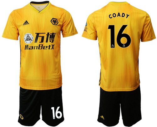 Wolves #16 Coady Home Soccer Club Jersey