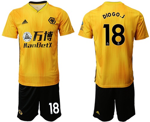 Wolves #18 DIO GO.J Home Soccer Club Jersey