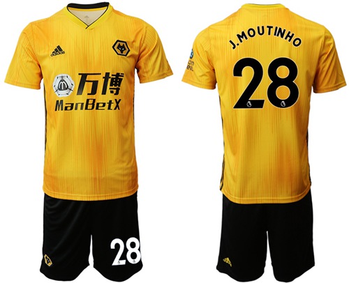 Wolves #28 J.Moutinho Home Soccer Club Jersey