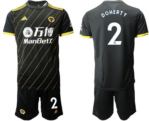 Wolves #2 Doherty Away Soccer Club Jersey